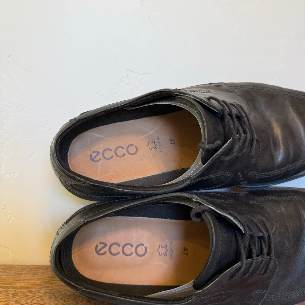 ECCO New Jersey‎ Bicycle Toe Tie Mens Size 13 US 47 EU Black Oxford Lace Up Golf